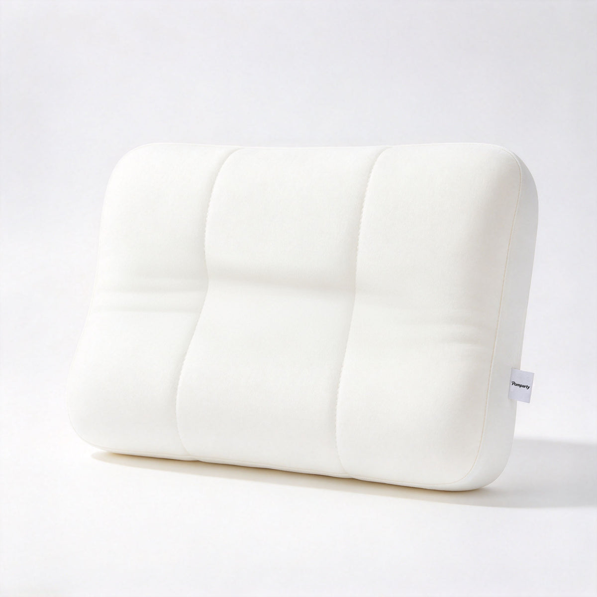Pomparty 3 Zone Contour Neck Support Sleeping Pillow, Compressible for Shipping, Soft Ergonomic Pillow for Back and Side Sleepers, Adult Bedroom Guest Room Use