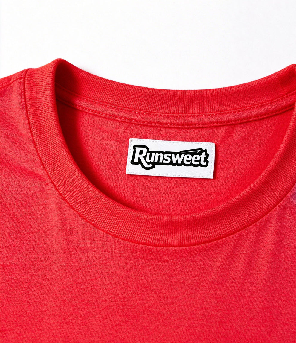 Runsweet Men’s Color Block Short Sleeve T-shirt, Red and Blue Contrast ...