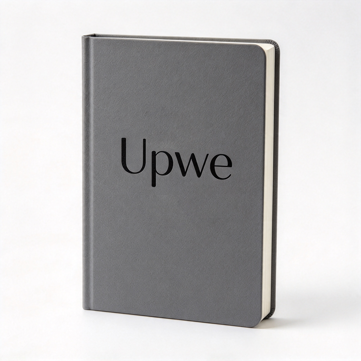 Upwe Gray Hardcover Notebook, Minimalist Faux Leather Journal Notebook for Office School Writing