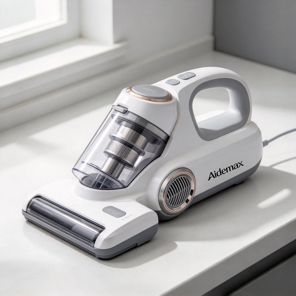 Aidemax Handheld Mattress Vacuum Cleaner, Powerful Suction Bed Vacuum Cleaner with Filtration System, Portable Vacuum for Dust Mites Cleaning on Bedding Pillows Sofas Carpets