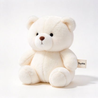 Toythis Soft White Teddy Bear Plush Toy Cute Stuffed Animal Plushie Gift for Kids Girls Boys Birthday Baby Shower Home Decor Sleeping Companion