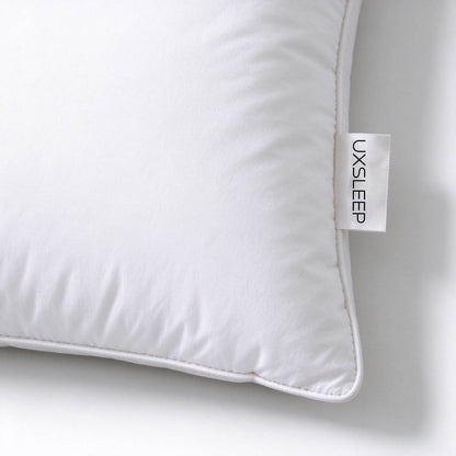 UXSLEEP Premium Bed Pillow for Sleeping, Soft Fluffy Support Pillow for Side Back and Stomach Sleepers, Breathable Skin Friendly Pillow for Bedroom Guest Room Hotel, Standard Size, Vacuum Compressed Shipping