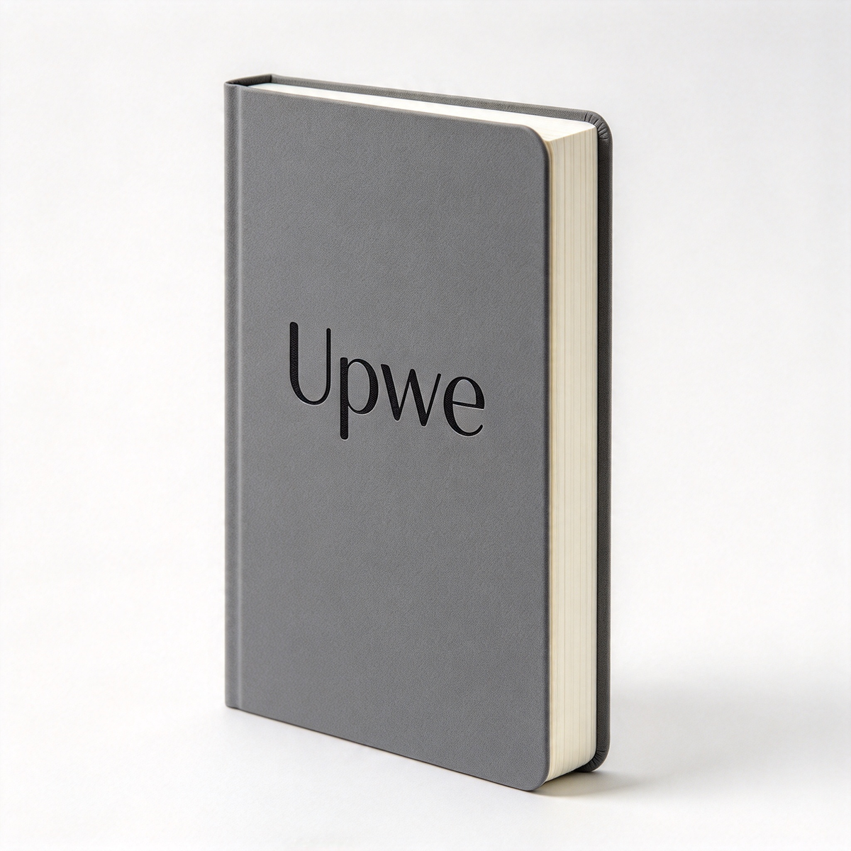 Upwe Gray Hardcover Notebook, Minimalist Faux Leather Journal Notebook for Office School Writing