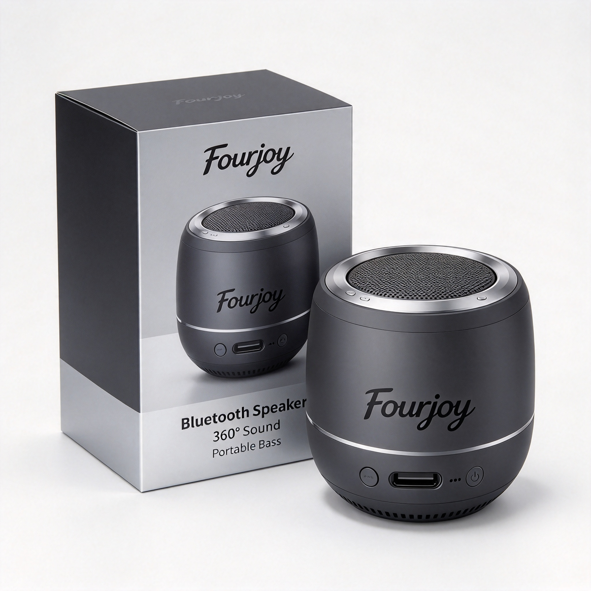 Fourjoy Portable Bluetooth Speaker, 360° Surround Sound Mini Wireless Speaker with Rich Bass for Home Outdoor Travel