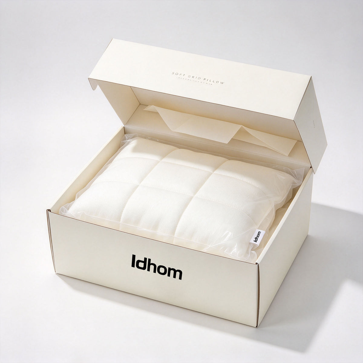 Idhom Soft Grid Square Throw Pillow, Plush Cozy Stitched Cushion, Decorative Accent Pillow for Sofa Couch Bedroom Living Room, Vacuum Compressed Shipment