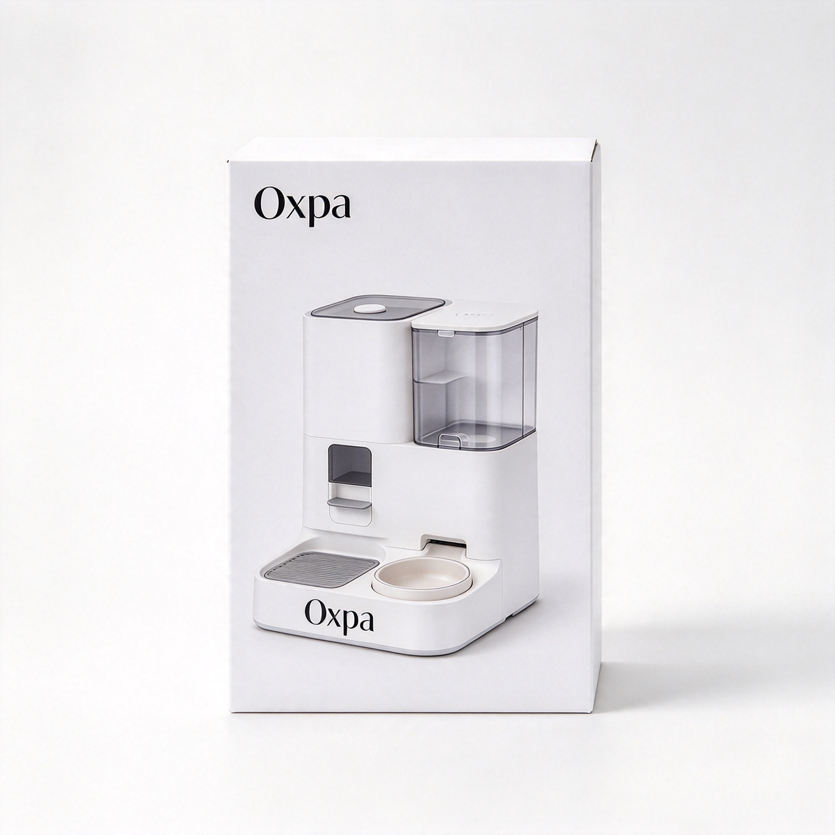 Oxpa Automatic Pet Feeder and Water Dispenser Combo, 2 in 1 Pet Food Water Station for Cats Small Dogs, Large Capacity Pet Feeding Station