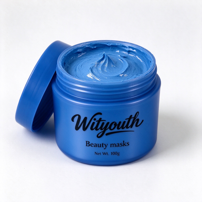Wityouth Blue Clay Beauty Mask 100g, Deep Cleansing Hydrating Brightening Spreadable Facial Mask for Pore Refining Oil Control Skin Care