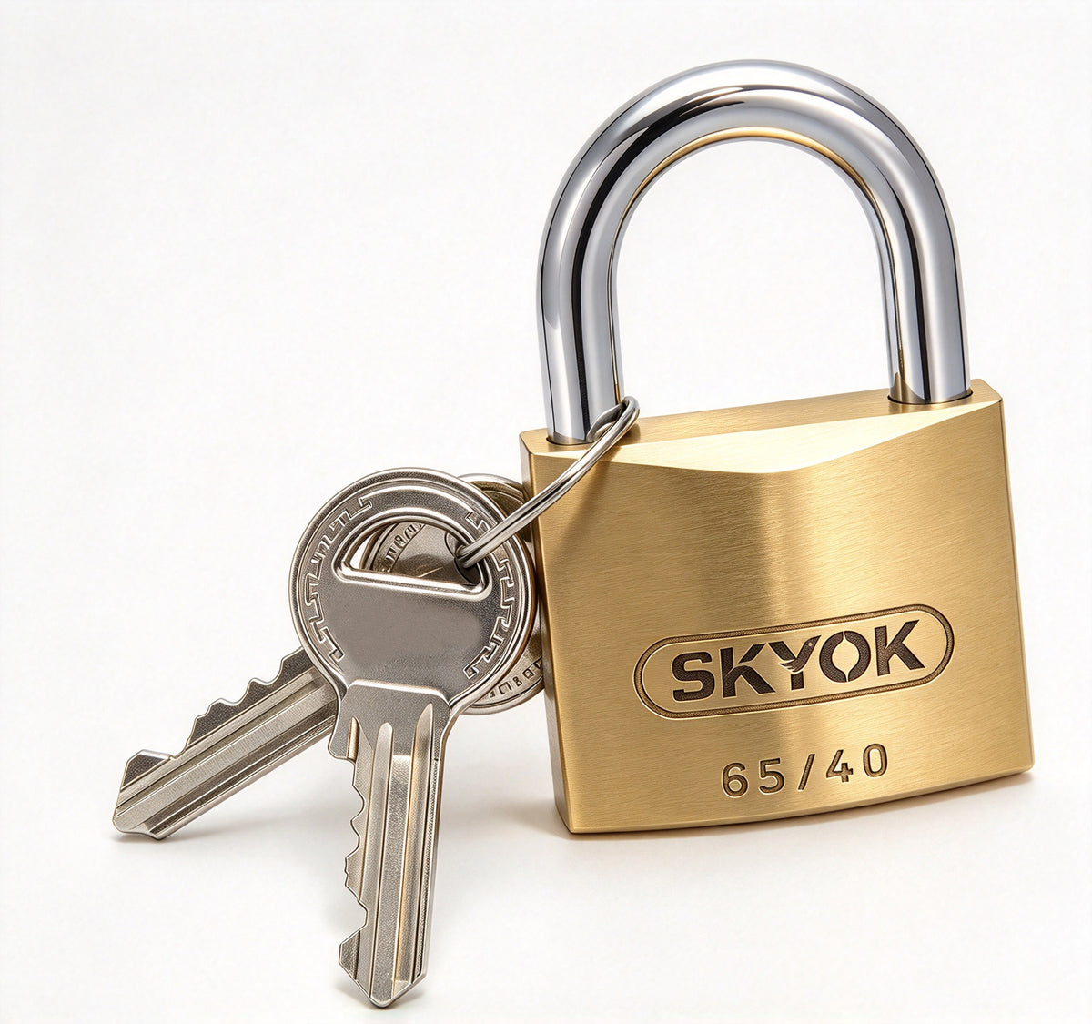 SKYOK Metal Locks, 40mm Solid Brass Padlock with 3 Keys, Heavy Duty Anti Theft Metal Locks for Gate, Shed, Storage Unit, Locker, Cabinet, Indoor & Outdoor Use
