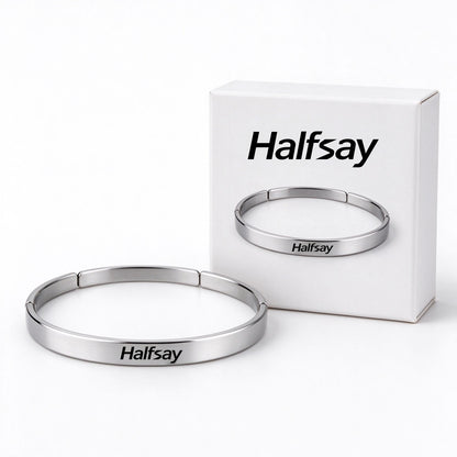 Halfsay Women’s Plain Stainless Steel Cuff Bangle, Matte Brushed Silver Open Bracelet, Simple Timeless Fashion Bracelet for Daily Wear and Gifting