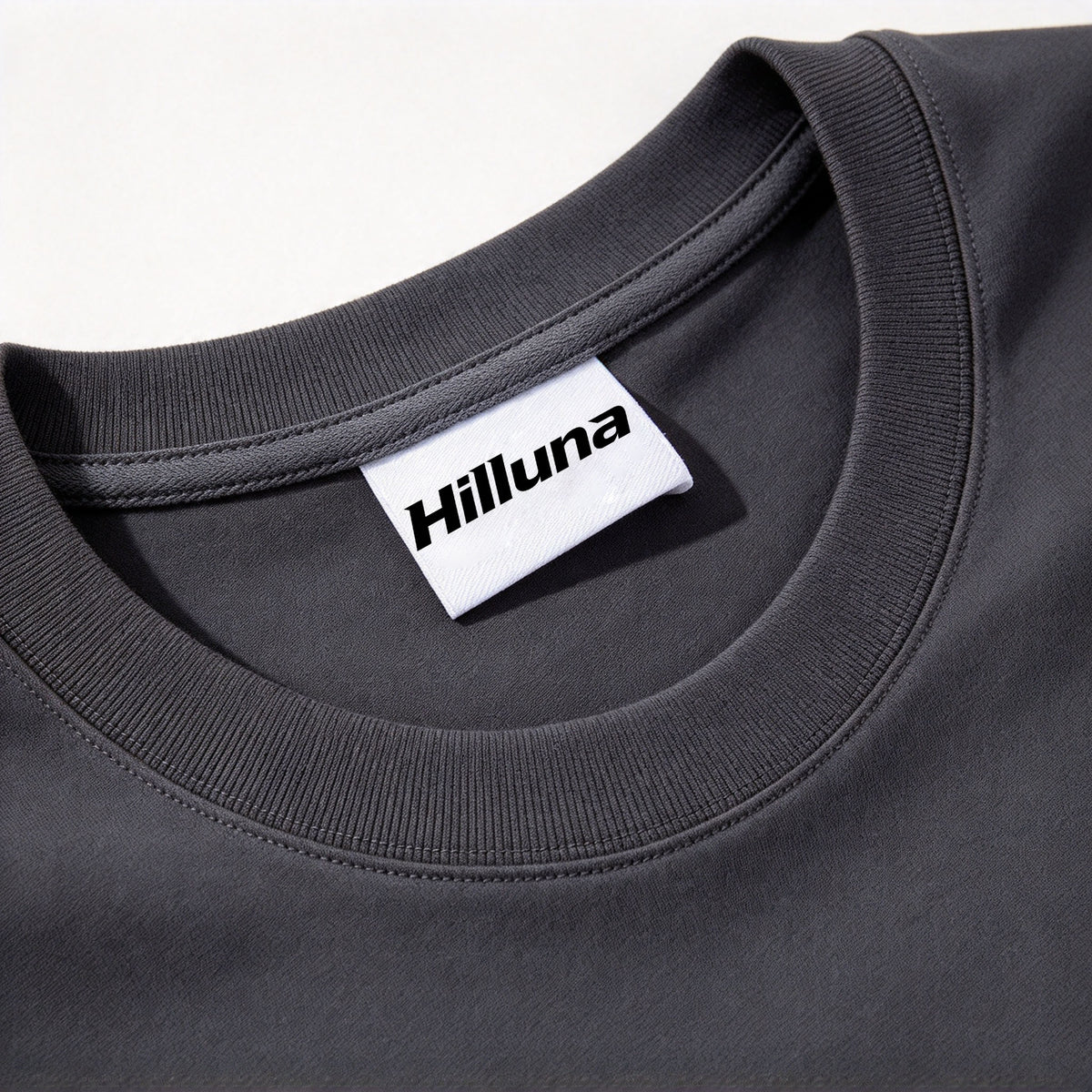 Hilluna Men's Crew Neck Short Sleeve T-Shirt, Solid Dark Grey Premium Cotton Basic Casual Tee for Daily Outdoors Workout