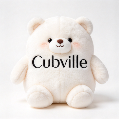 Cubville Cream Chubby Sitting Bear Plush Toy, Ultra Soft Huggable Stuffed Animal with High Resilience Filling, Comfort Companion for Kids, Perfect Birthday Holiday Gift