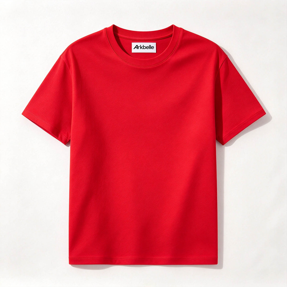 Arkbelle Classic Crew Neck Short Sleeve T-Shirt, Vibrant Solid Red Basic Casual Tee, Soft Breathable Cotton t-shirt for Men Women Everyday Outfit Workout Layering Top