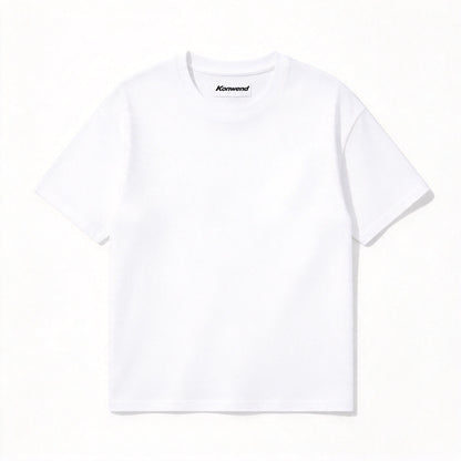 Konwend Men's Crew Neck Short Sleeve T-Shirt, Solid White Premium Cotton Basic Casual Tee for Daily, Travel and Workout