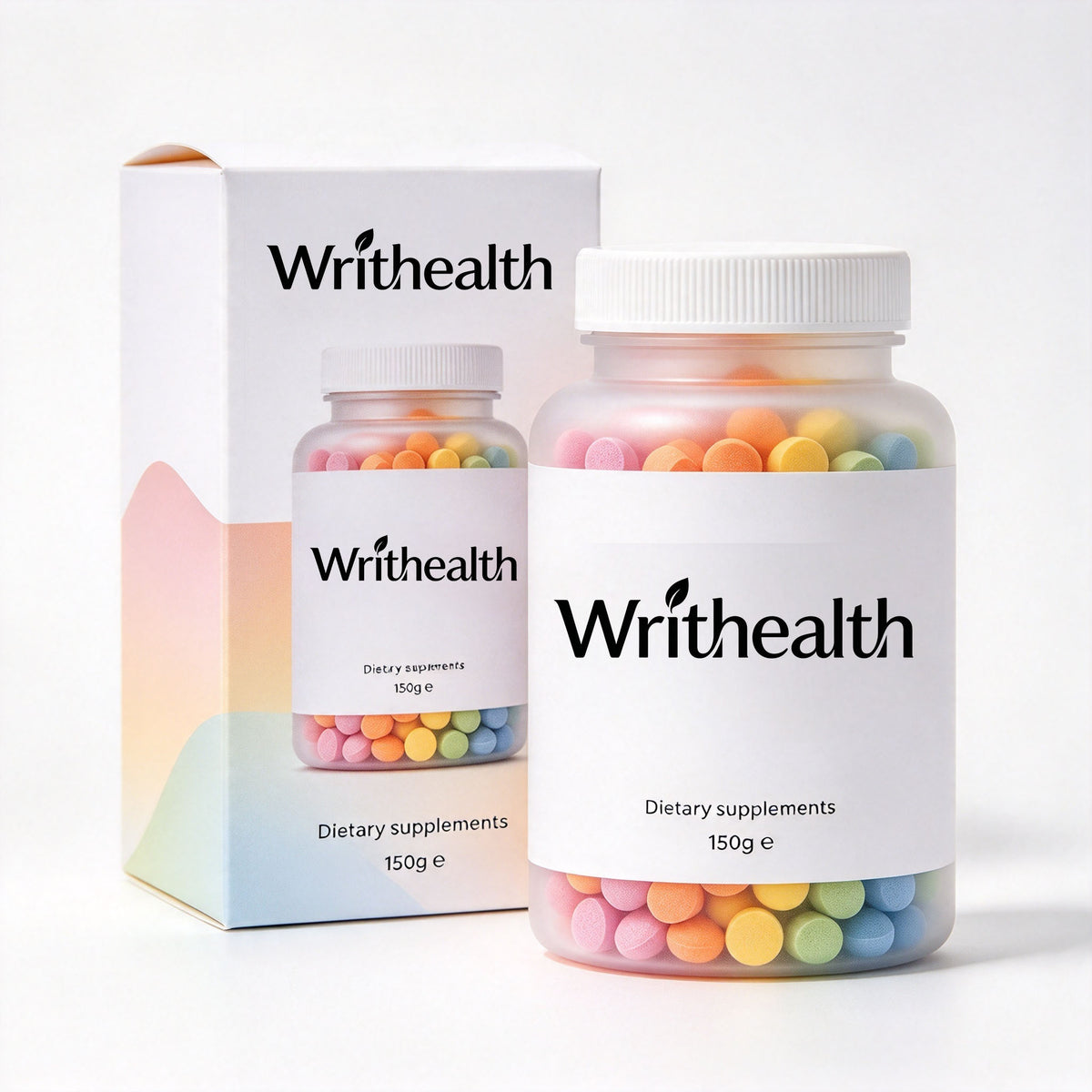 Writhealth Colorful Chewable Dietary Supplement Tablets, Convenient Daily Wellness Nutrition