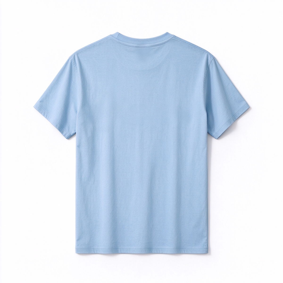 Pearkonw Crew Neck T-shirt for Men, Light Blue Cotton Basic Tee, Soft Breathable Casual Short Sleeve Top for Daily Wear