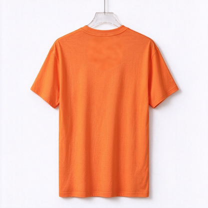 Shadowolf Mens Crew Neck Short Sleeve T-Shirt, Vibrant Orange Soft Cotton Basic Tee, Loose Fit Casual Top for Summer Outdoor Workout Daily Wear