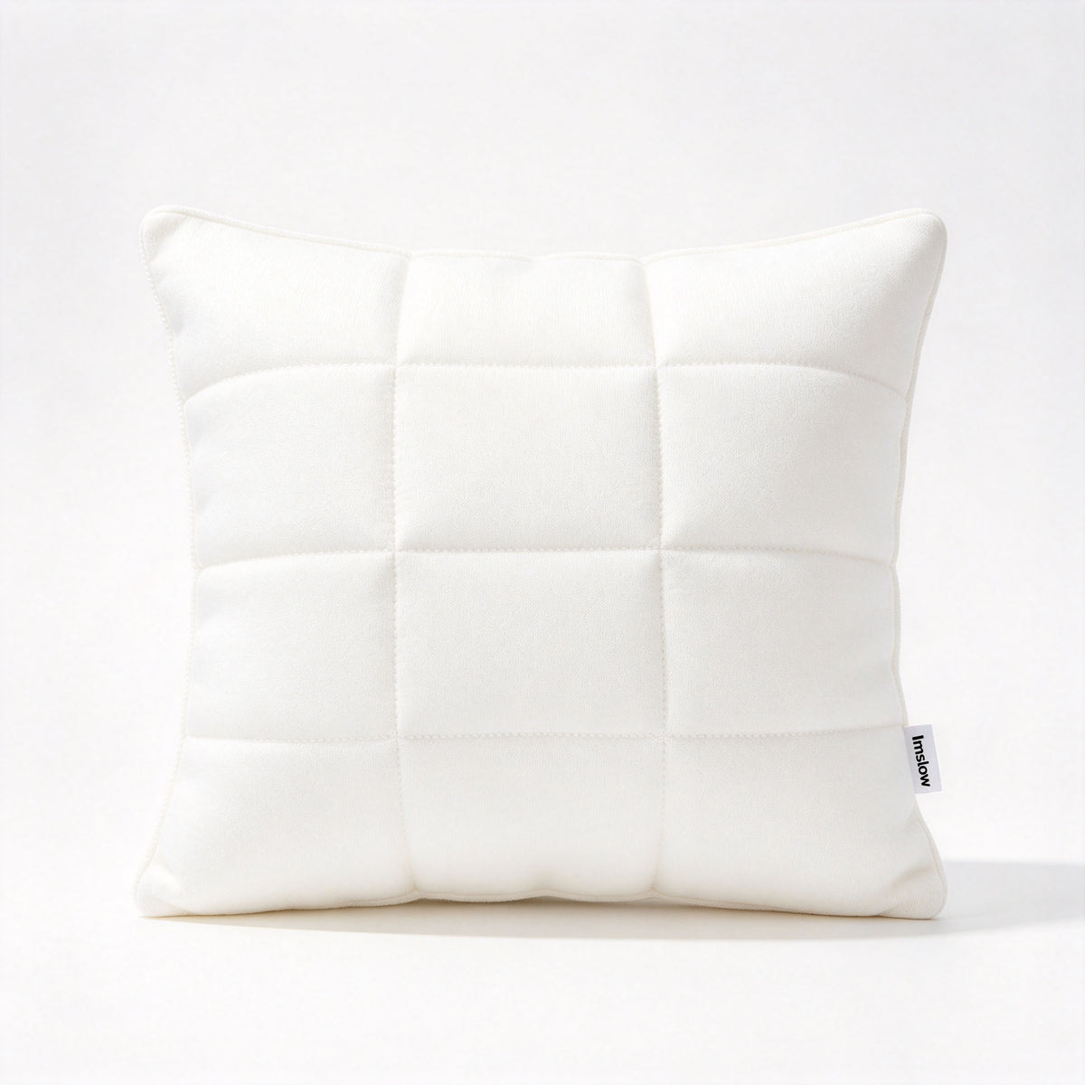 Imslow Grid Stitched Square Throw Pillow, Ultra Soft Cozy Decorative Accent Cushion, Plush Comfort Pillow for Sofa Couch Bedroom Living Room, Vacuum Compressed Shipment