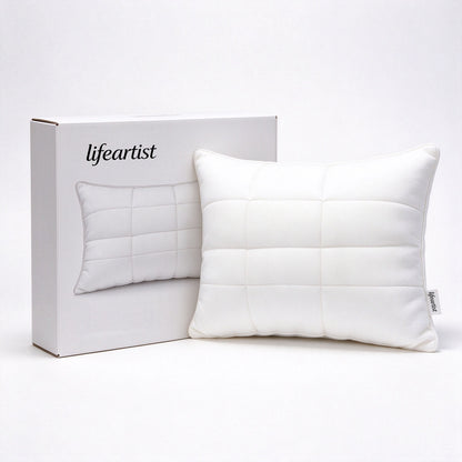 lifeartist Grid Quilted High Elastic Sleeping Pillow, Compressible for Shipping, Skin Friendly Breathable Neck Support Pillow for Side and Back Sleepers, Home Guest Room Dorm Use