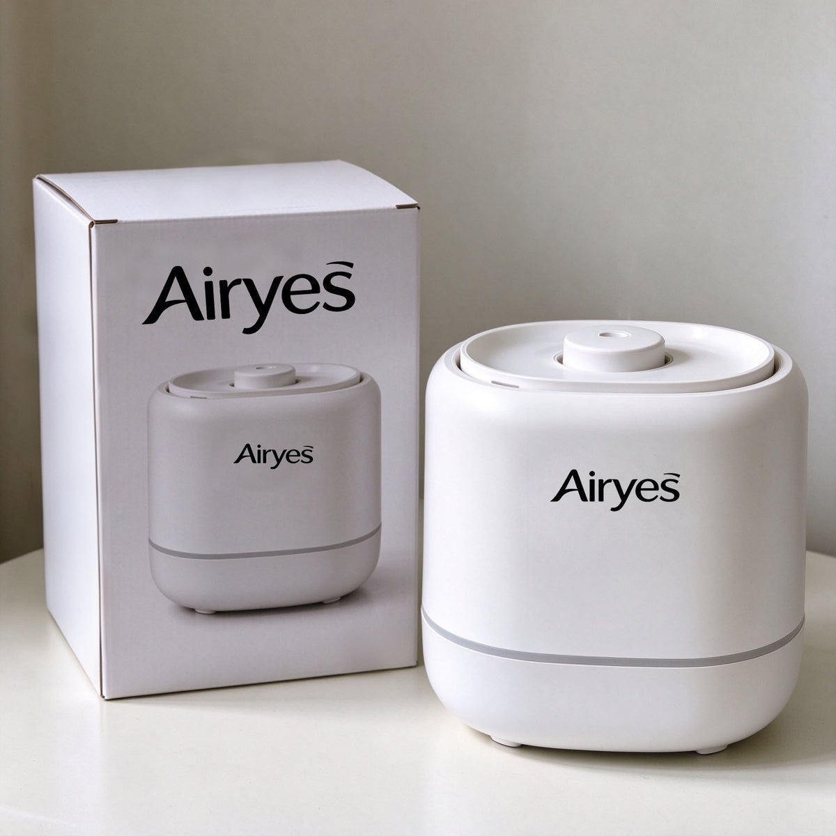 Airyes Ultrasonic Cool Mist Humidifier, Quiet Small Desktop Humidifier with Large Water Tank, Auto Shut Off Humidifier for Bedroom Nursery Office Indoor Dry Air Relief