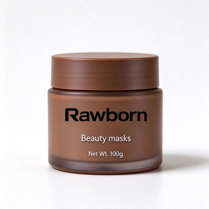 Rawborn Natural Mineral Brown Mud Mask 100g Deep Pore Purifying Oil Control Soothing Facial Mask for Blackheads & Clogged Pores