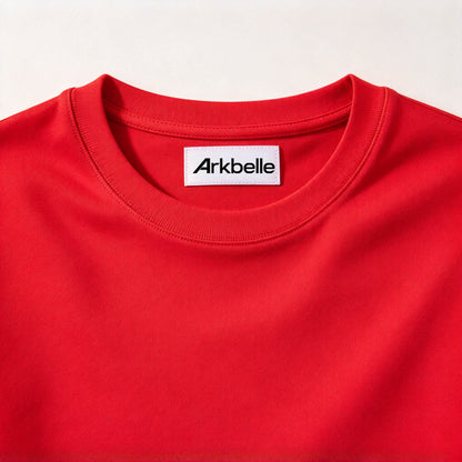 Arkbelle Classic Crew Neck Short Sleeve T-Shirt, Vibrant Solid Red Basic Casual Tee, Soft Breathable Cotton t-shirt for Men Women Everyday Outfit Workout Layering Top