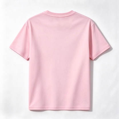 Wowtop Unisex Crew Neck Short Sleeve T-Shirt, Classic Solid Pink Cotton Tees, Casual Loose Fit Basic Tops for Everyday Wear Workout Street Outfit