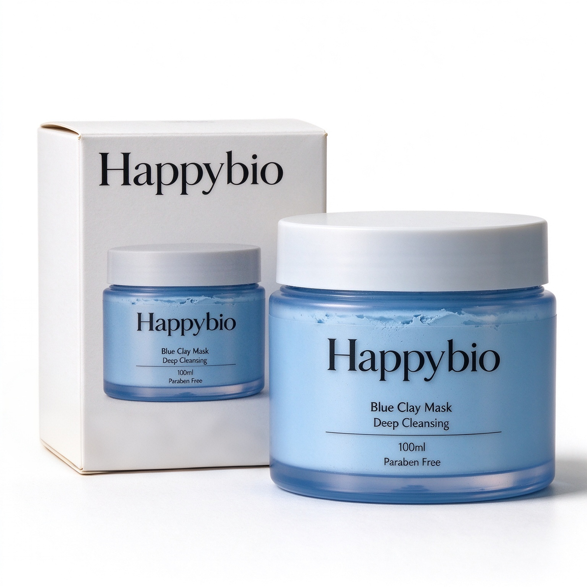 Happybio Blue Clay Facial Mask 100ml, Deep Pore Cleansing Clay Mask, O ...