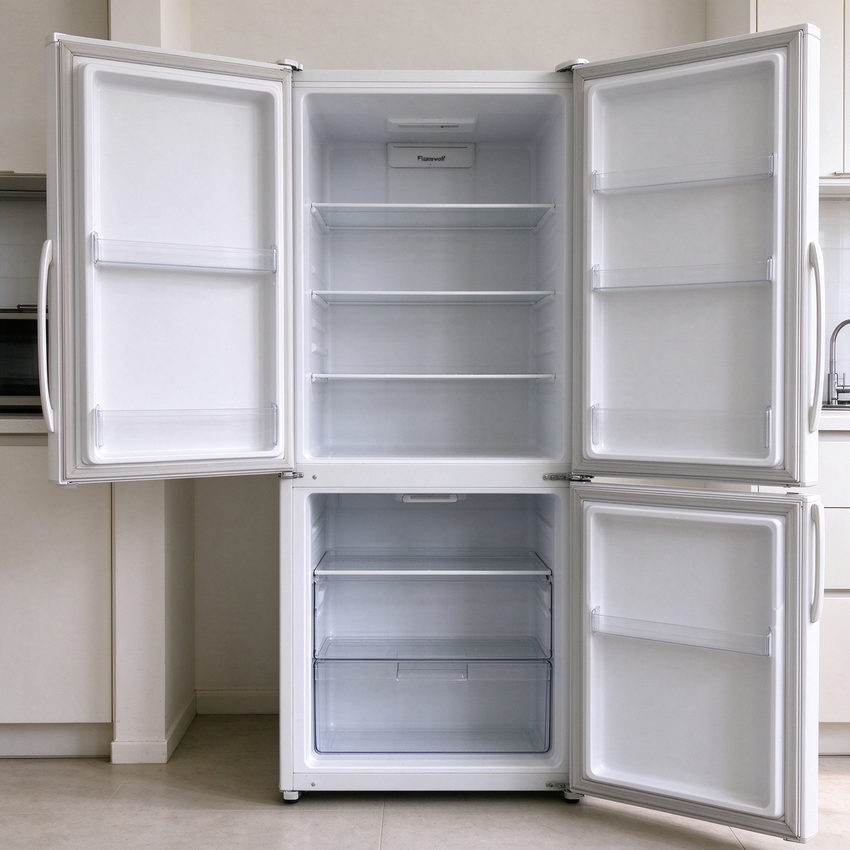 Flarewolf Bottom Freezer Refrigerator, Large Capacity Two Door Fridge, Energy Efficient Compact Refrigerator for Kitchen Apartment Dorm Home Food Storage