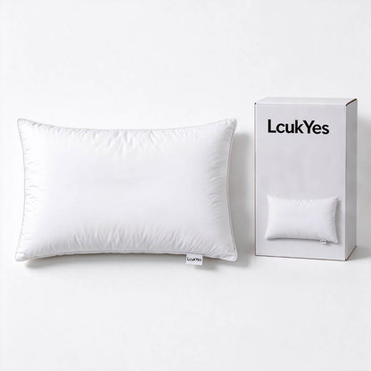 LcukYes Soft Bed Pillow for Sleeping, Plush Fluffy Support Pillow for Side Back Stomach Sleepers, Breathable Cooling Pillow for Bedroom Hotel Use, Standard Size