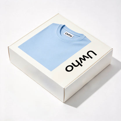Uwho Classic Crew Neck Short Sleeve T-Shirt, Soft Pastel Light Blue Basic Casual Tee, Breathable Cotton t-shirt for Men Women Daily Wear Sports Layering Top