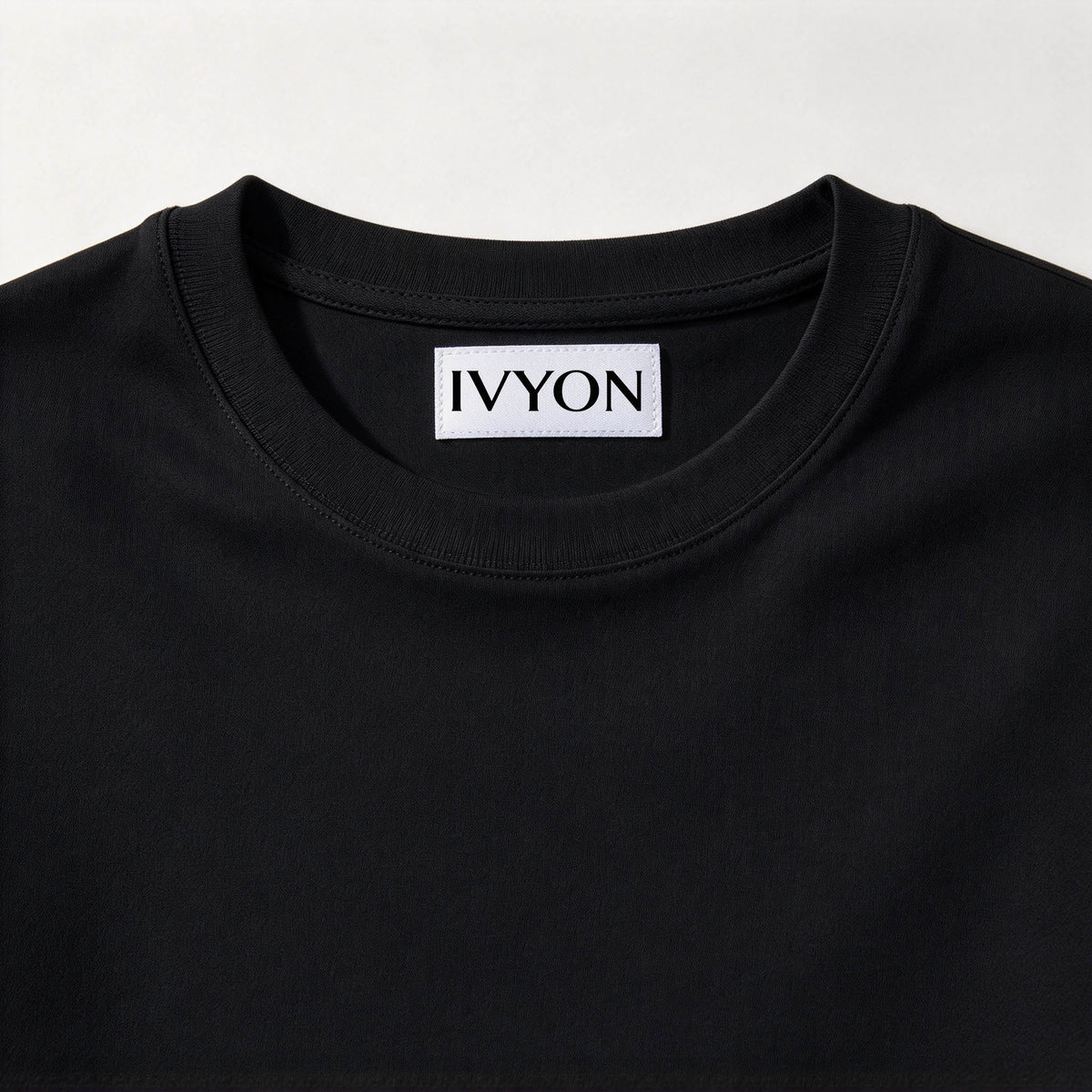 IVYON Classic Crew Neck Short Sleeve T-Shirt, Solid Black Basic Casual Tee, Soft Breathable Cotton t-shirt for Men Women Daily Wear Workout Layering Top