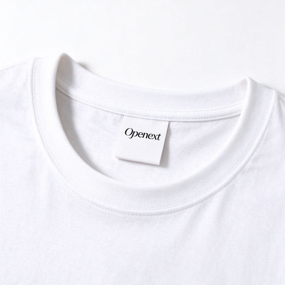 Openext Solid White Crew Neck T-shirt, Heavyweight Cotton Basic Tee, Soft Breathable Minimalist Casual Top, Unisex Everyday Staple
