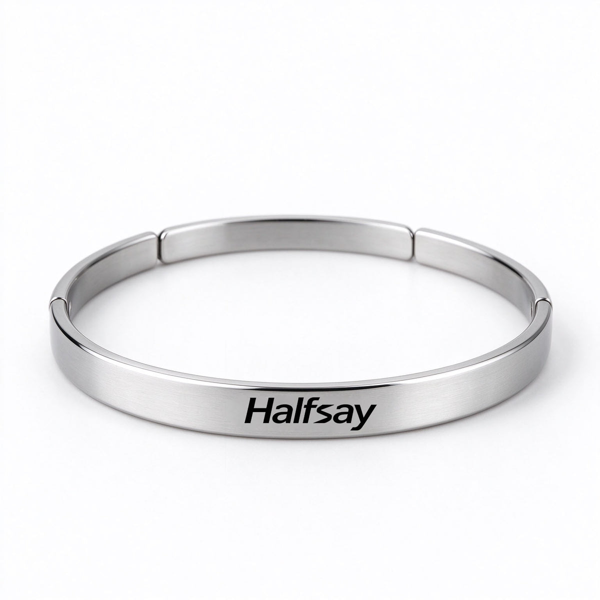Halfsay Women’s Plain Stainless Steel Cuff Bangle, Matte Brushed Silver Open Bracelet, Simple Timeless Fashion Bracelet for Daily Wear and Gifting
