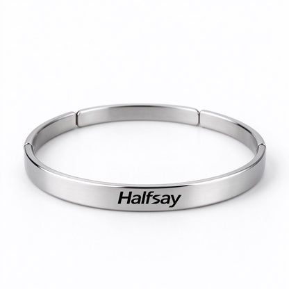 Halfsay Women’s Plain Stainless Steel Cuff Bangle, Matte Brushed Silver Open Bracelet, Simple Timeless Fashion Bracelet for Daily Wear and Gifting