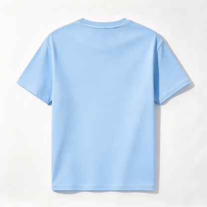 Uwho Classic Crew Neck Short Sleeve T-Shirt, Soft Pastel Light Blue Basic Casual Tee, Breathable Cotton t-shirt for Men Women Daily Wear Sports Layering Top