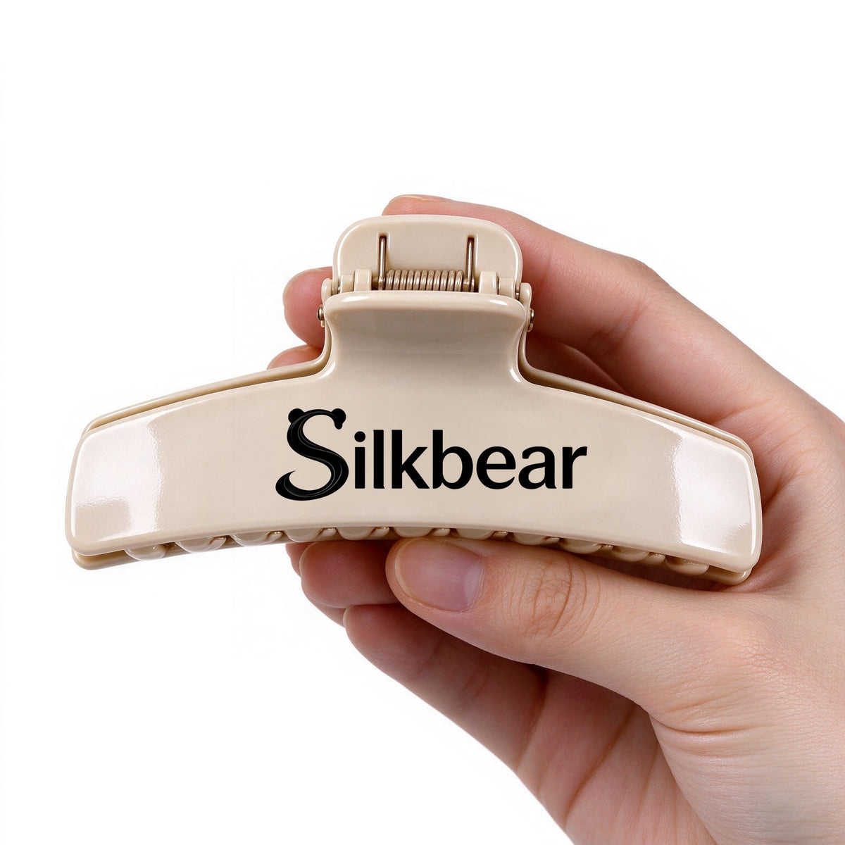 Silkbear Large Cream Hair Claw Clip, Non Slip Strong Hold Thick Hair Jaw Clip, Stylish Neutral Color Hair Accessories for Women and Girls
