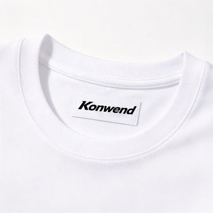 Konwend Men's Crew Neck Short Sleeve T-Shirt, Solid White Premium Cotton Basic Casual Tee for Daily, Travel and Workout