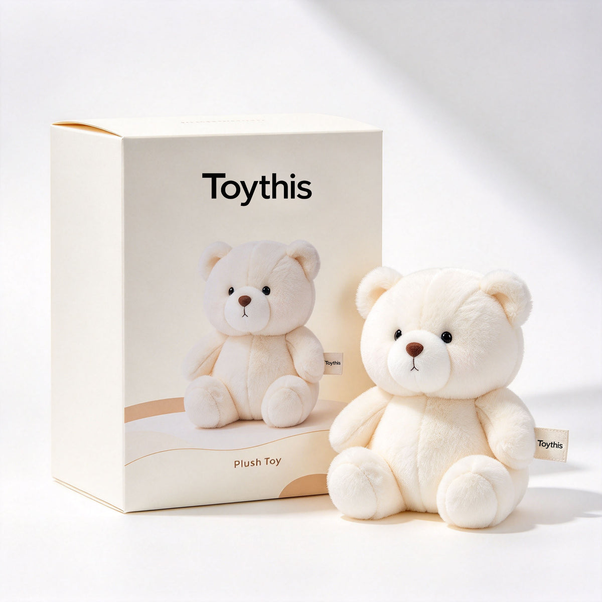 Toythis Soft White Teddy Bear Plush Toy Cute Stuffed Animal Plushie Gift for Kids Girls Boys Birthday Baby Shower Home Decor Sleeping Companion