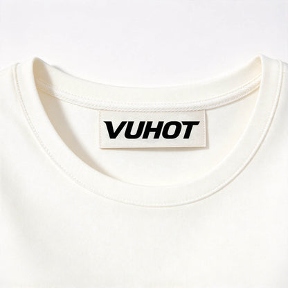 VUHOT Women's Short Sleeve Round Neck Mini Dress, Elegant Solid Cream White Fit and Flare A Line Dress, Casual Chic Short Dress for Daily Dating Party