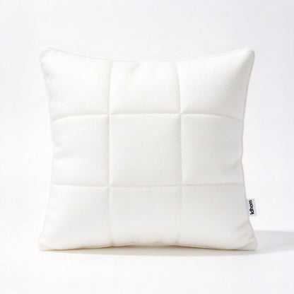 Idhom Soft Grid Square Throw Pillow, Plush Cozy Stitched Cushion, Decorative Accent Pillow for Sofa Couch Bedroom Living Room, Vacuum Compressed Shipment