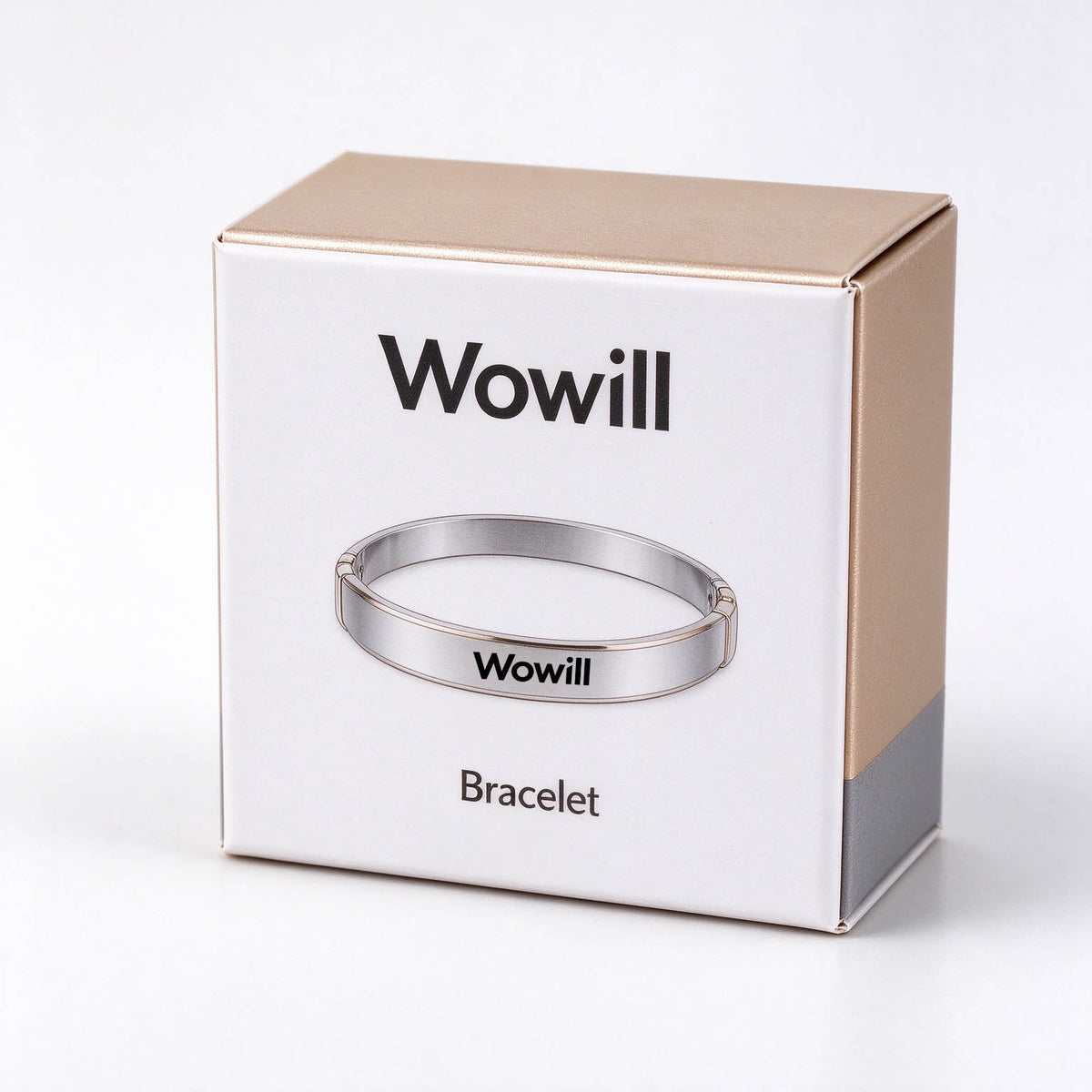 Wowill Stainless Steel Bangle Bracelet Silver Gold Two Tone Cuff Bracelet, Minimalist Chic Wrist Jewelry, Ideal Gift for Women Daily Dating Party Birthday Anniversary